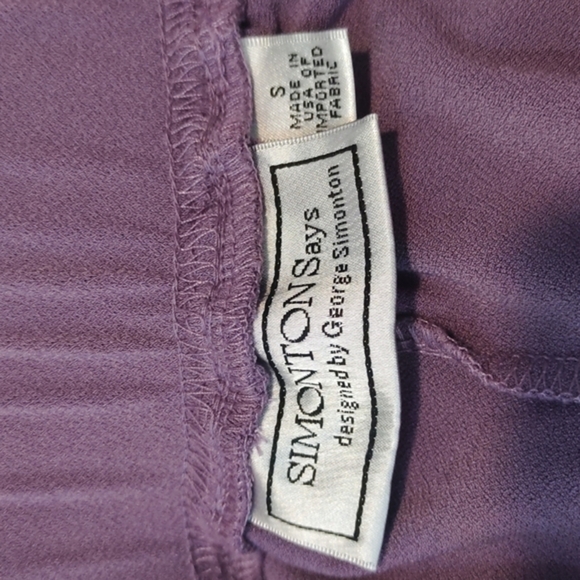 George Simonton Lavender Purple Jersey Pull On Pant Size Small EUC #4452 - Picture 7 of 7